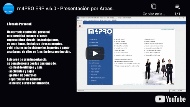Video m4PRO ERP - Presentación por Áreas de Trabajo